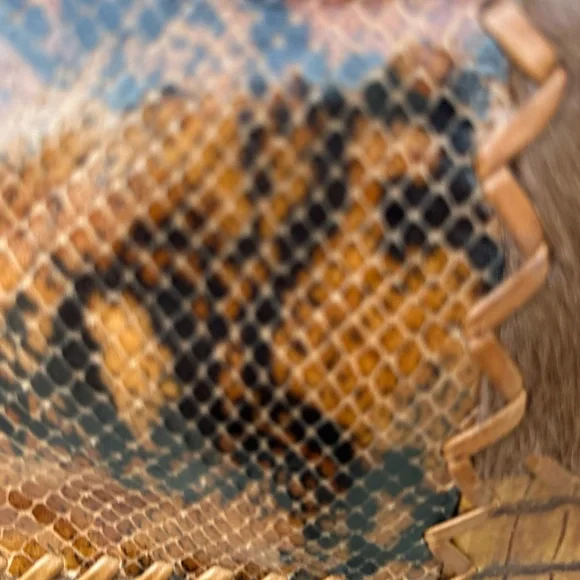 Fossil Genuine Leather Patchwork Bag Purse Small - Picture 3 of 5